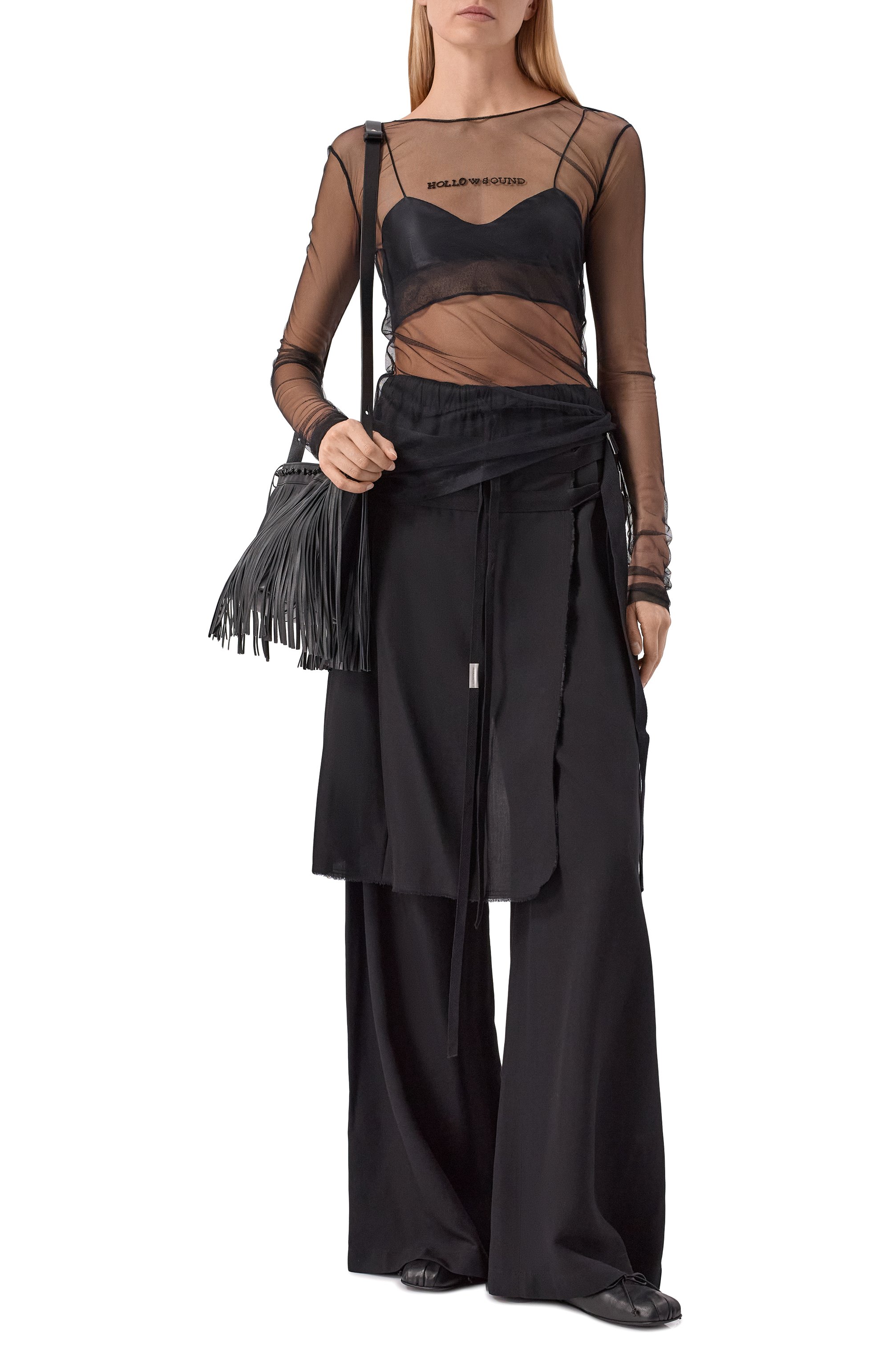 Шелковый топ ANN DEMEULEMEESTER черного цвета по цене 61400 руб., арт. B0012716/FA134, фото 2 Шелковый топ ANN DEMEULEMEESTER, арт. B0012716/FA134, фото 2