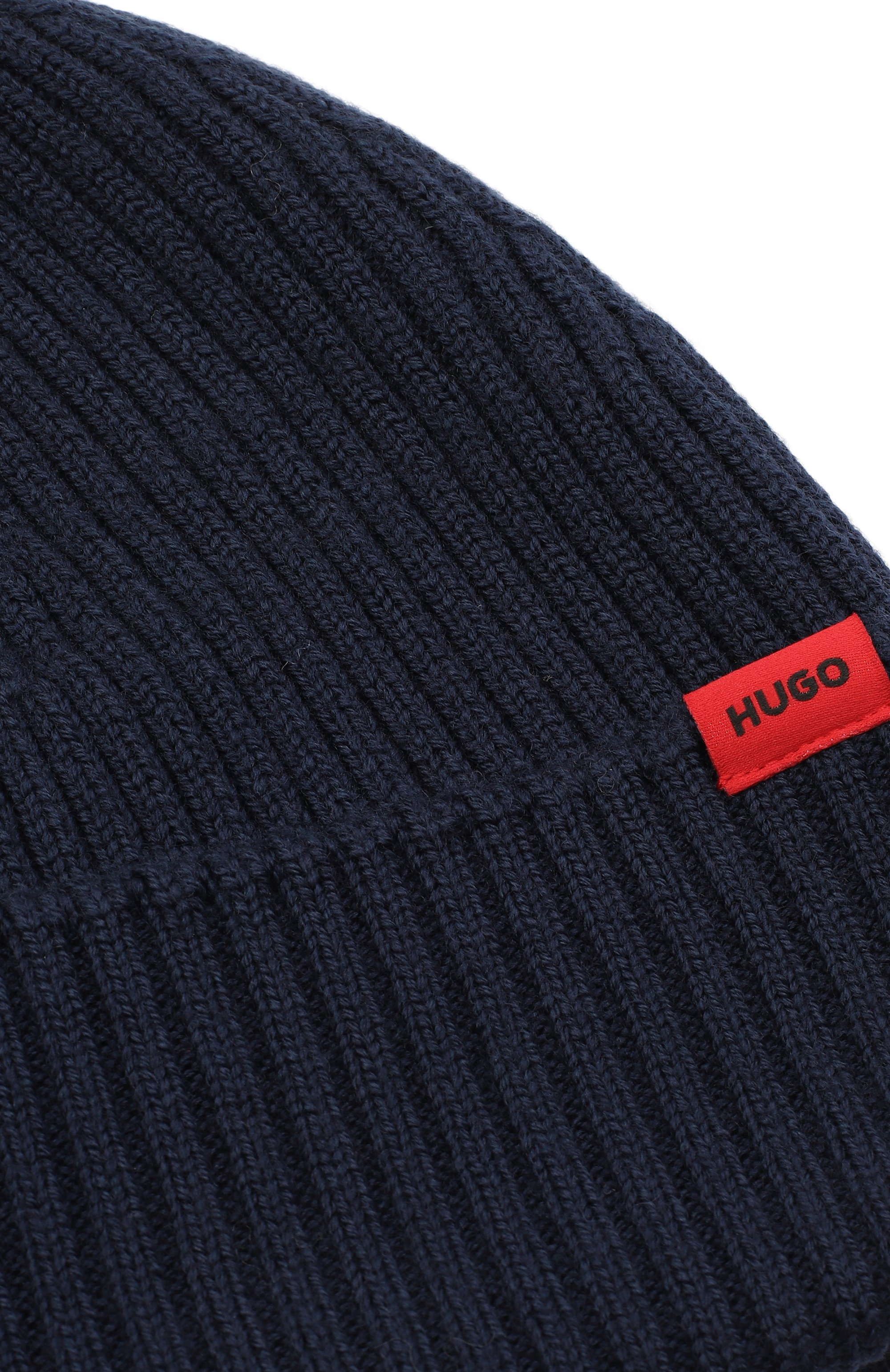 Шерстяная шапка HUGO темно-синего цвета по цене 8295 руб., арт. 50524570, фото 3 Шерстяная шапка HUGO, арт. 50524570, фото 3