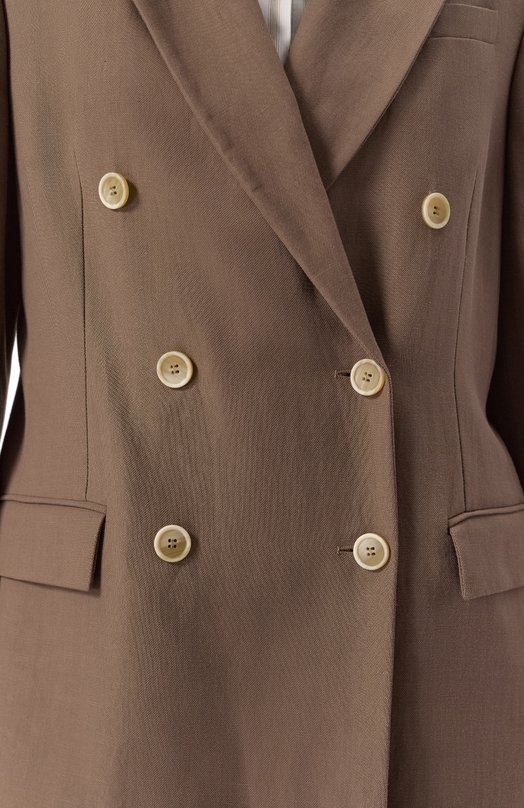 Жакет из вискозы и льна Brunello Cucinelli MH1267040 Коричневый  MH1267040 Фото 5