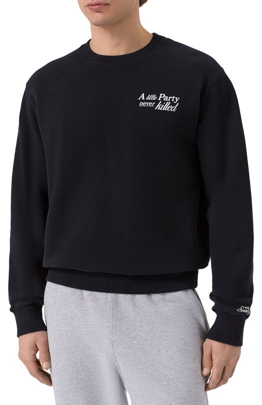 Хлопковый свитшот MC2 Saint Barth S0H0004-03198I/S0H0 N Чёрный  S0H0004-03198I/S0H0 N Фото 3