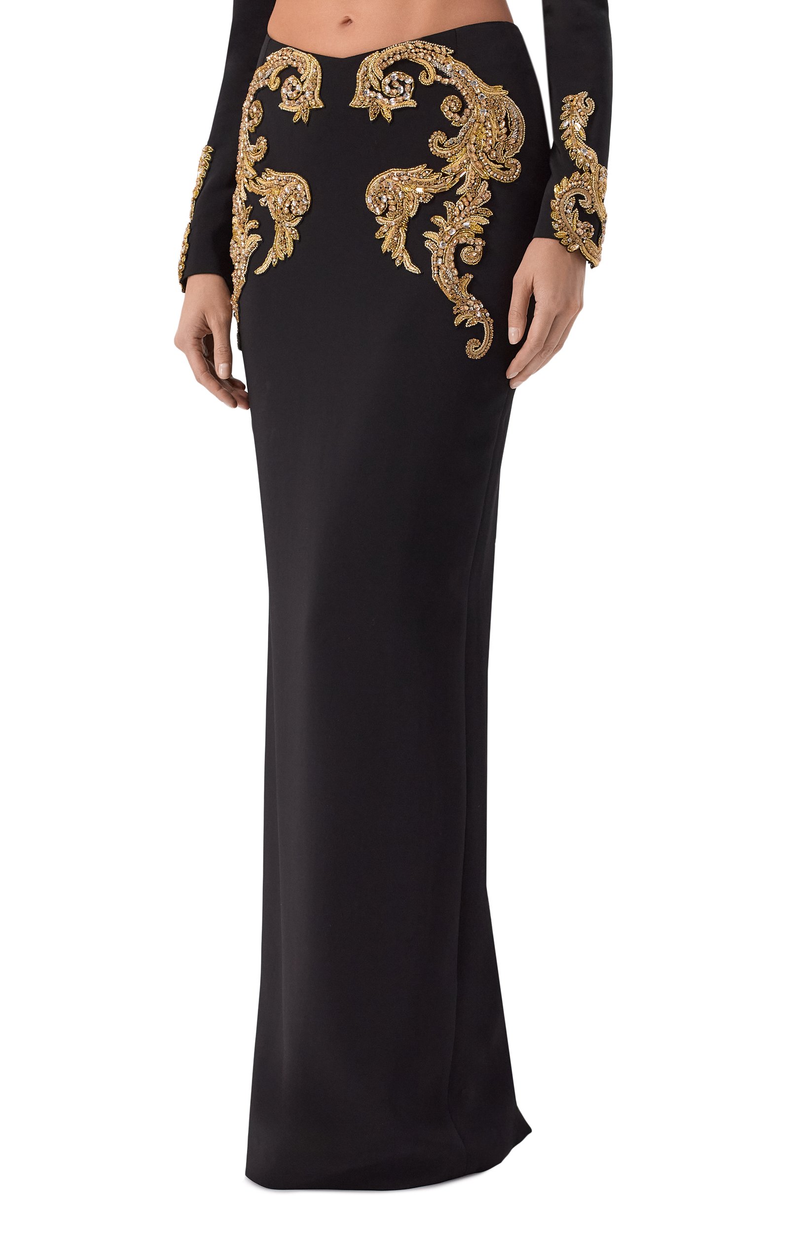 Юбка с отделкой бисером ZUHAIR MURAD черного цвета по цене 356500 руб., арт. PSK26035/CRCA022, фото 3 Юбка с отделкой бисером ZUHAIR MURAD, арт. PSK26035/CRCA022, фото 3