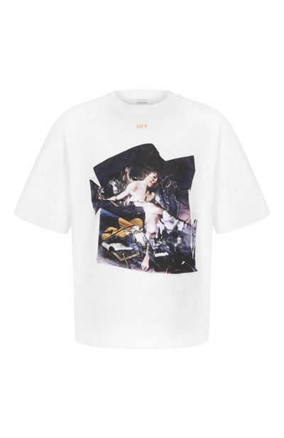 Мужская хлопковая футболка OFF-WHITE, арт. 0MAA120F25JER00R
