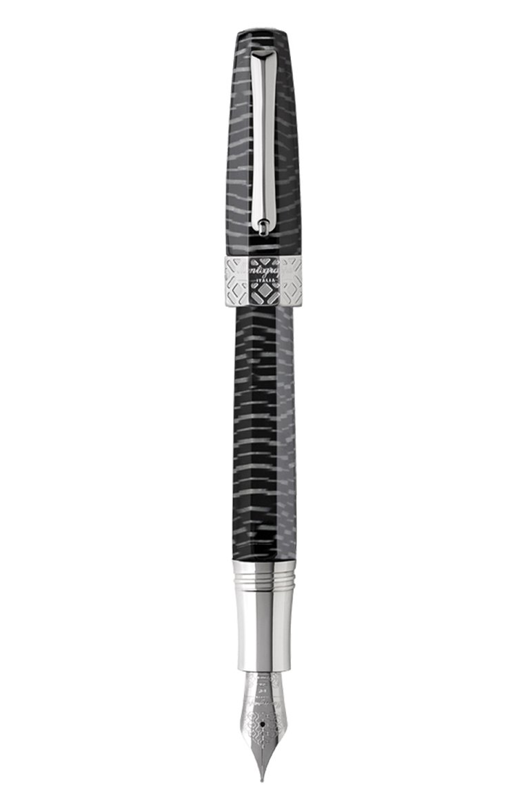 Мужского перьевая ручка zebra MONTEGRAPPA бесцветного цвета, арт. ISE8T2CZ | Фото 1 (Нос: Не проставлено; Региональные ограничения белый список (Axapta Mercury): Не проставлено; Материал сплава: Серебро)