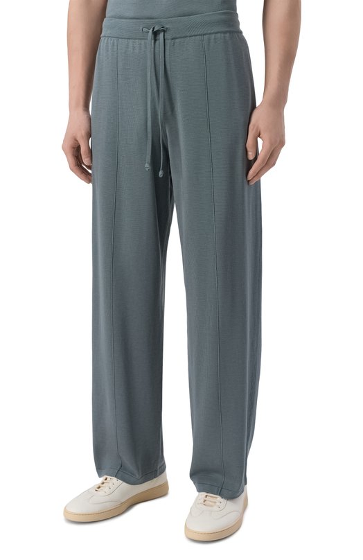 Брюки из шелка и хлопка 12 STOREEZ 136291 Зелёный  136291 Фото 3