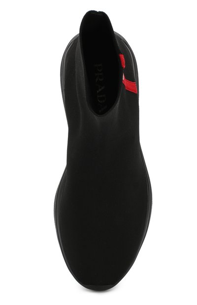 Высокие текстильные кроссовки prada linea rossa PRADA черного цвета по цене 73000 руб., арт. 4T3351-2OA8-F0002, фото 5 Высокие текстильные кроссовки prada linea rossa PRADA, арт. 4T3351-2OA8-F0002, фото 5