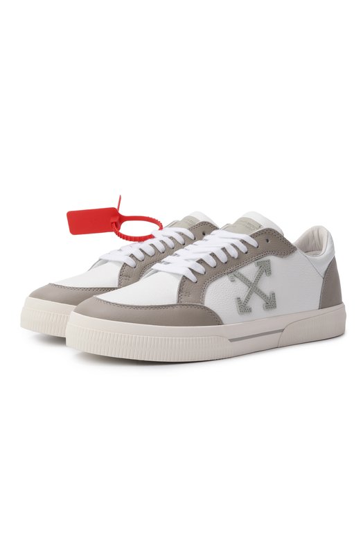 Кожаные кеды New Low Vulcanized Off-White 0MIA293S25LEA001 Белый 0MIA293S25LEA001