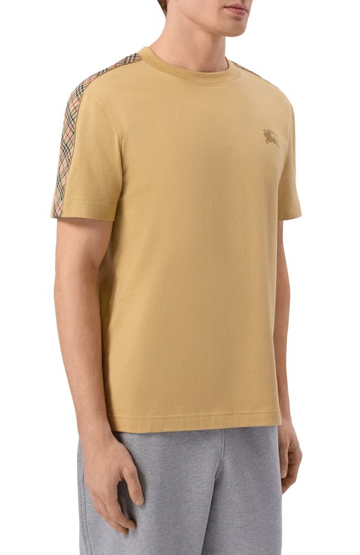 Хлопковая футболка Burberry 8106247 Бежевый  8106247 Фото 3