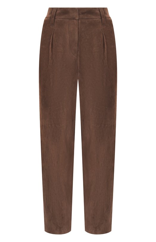 Замшевые брюки Brunello Cucinelli MPCLFP8363 Коричневый MPCLFP8363