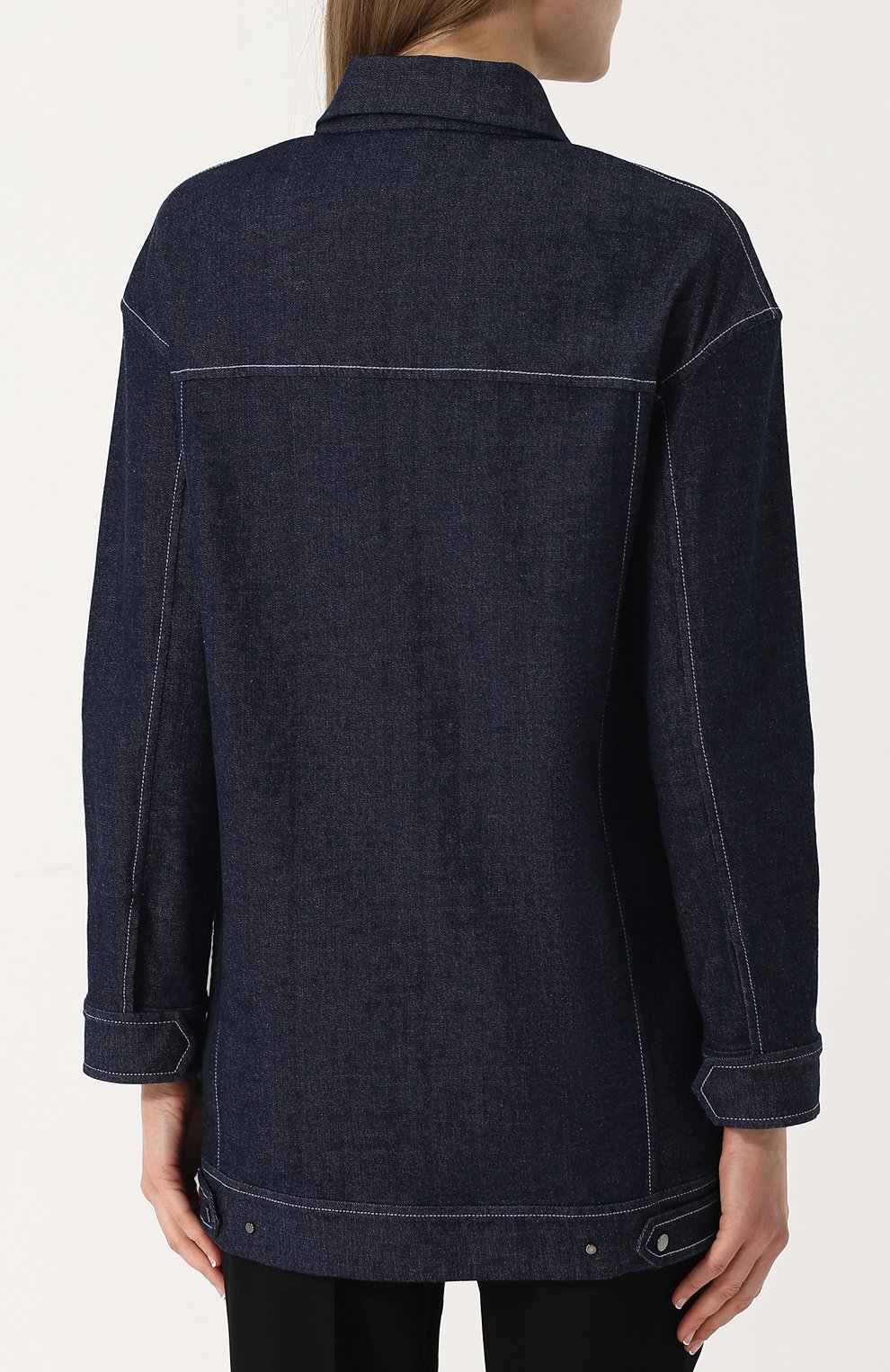 Джинсовая куртка свободного кроя с контрастной прострочкой LORO PIANA, арт. FAI1458, фото 4