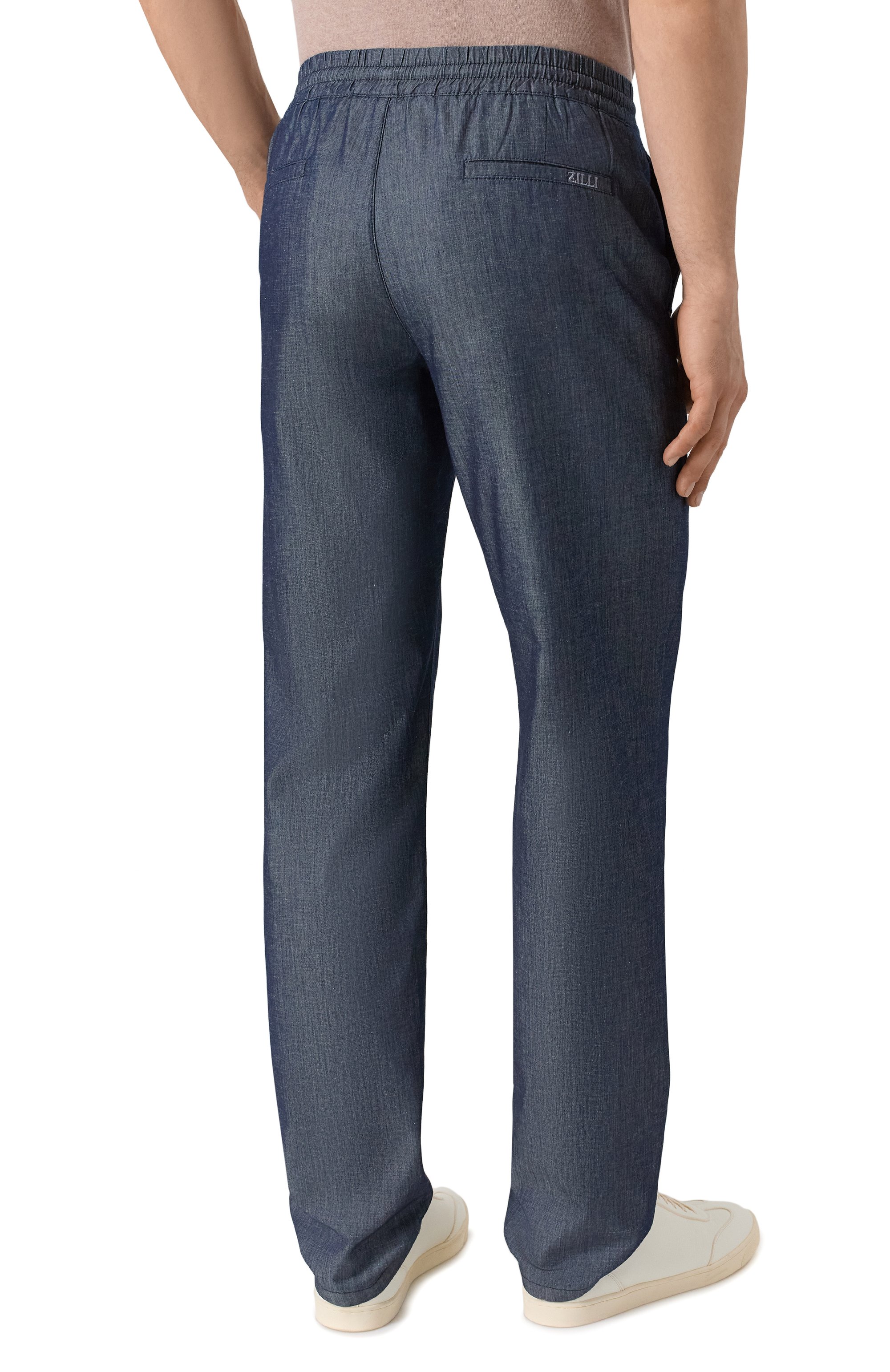 Брюки из шелка и хлопка ZILLI темно-синего цвета по цене 138500 руб., арт. CP201BM0425VZL000, фото 4 Брюки из шелка и хлопка ZILLI, арт. CP201BM0425VZL000, фото 4