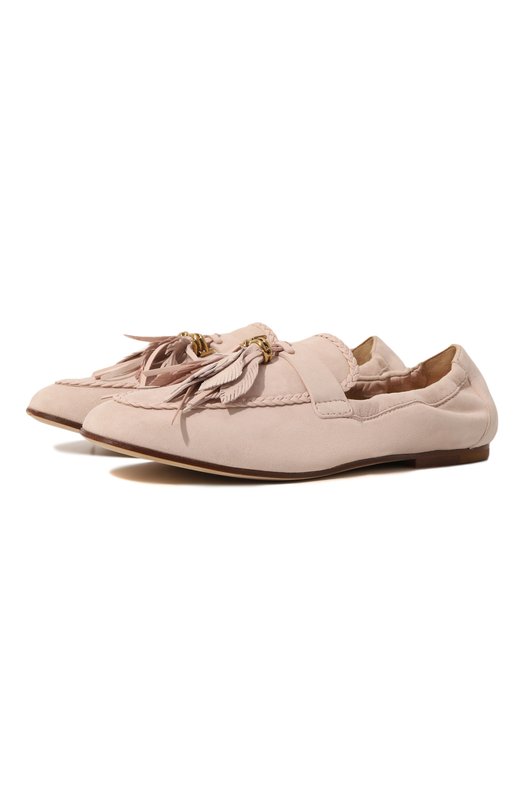 

Замшевые лоферы Tod’s, Розовый