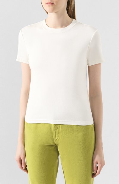 Хлопковая футболка MOUSSY белого цвета по цене 6895 руб., арт. 025CSN80-1060, фото 3 Хлопковая футболка MOUSSY, арт. 025CSN80-1060, фото 3
