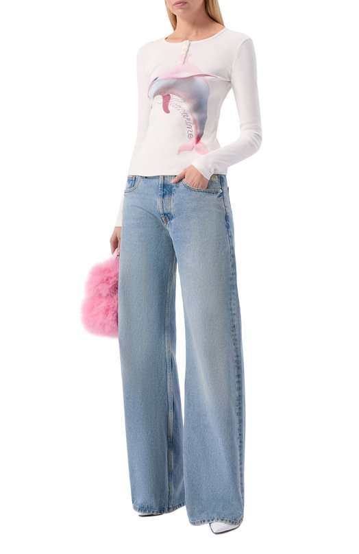 Хлопковый пуловер Blumarine 2T122A Белый  2T122A Фото 2