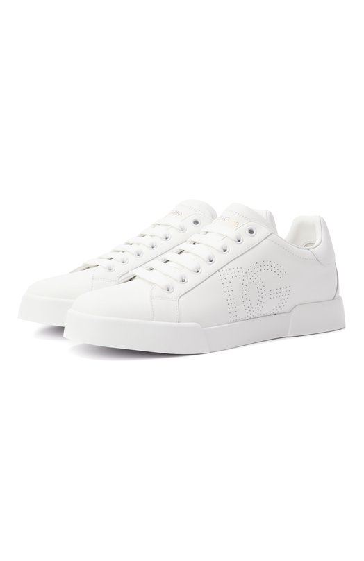 Кожаные кеды Portofino Dolce & Gabbana CK2324/AV066 Белый CK2324/AV066