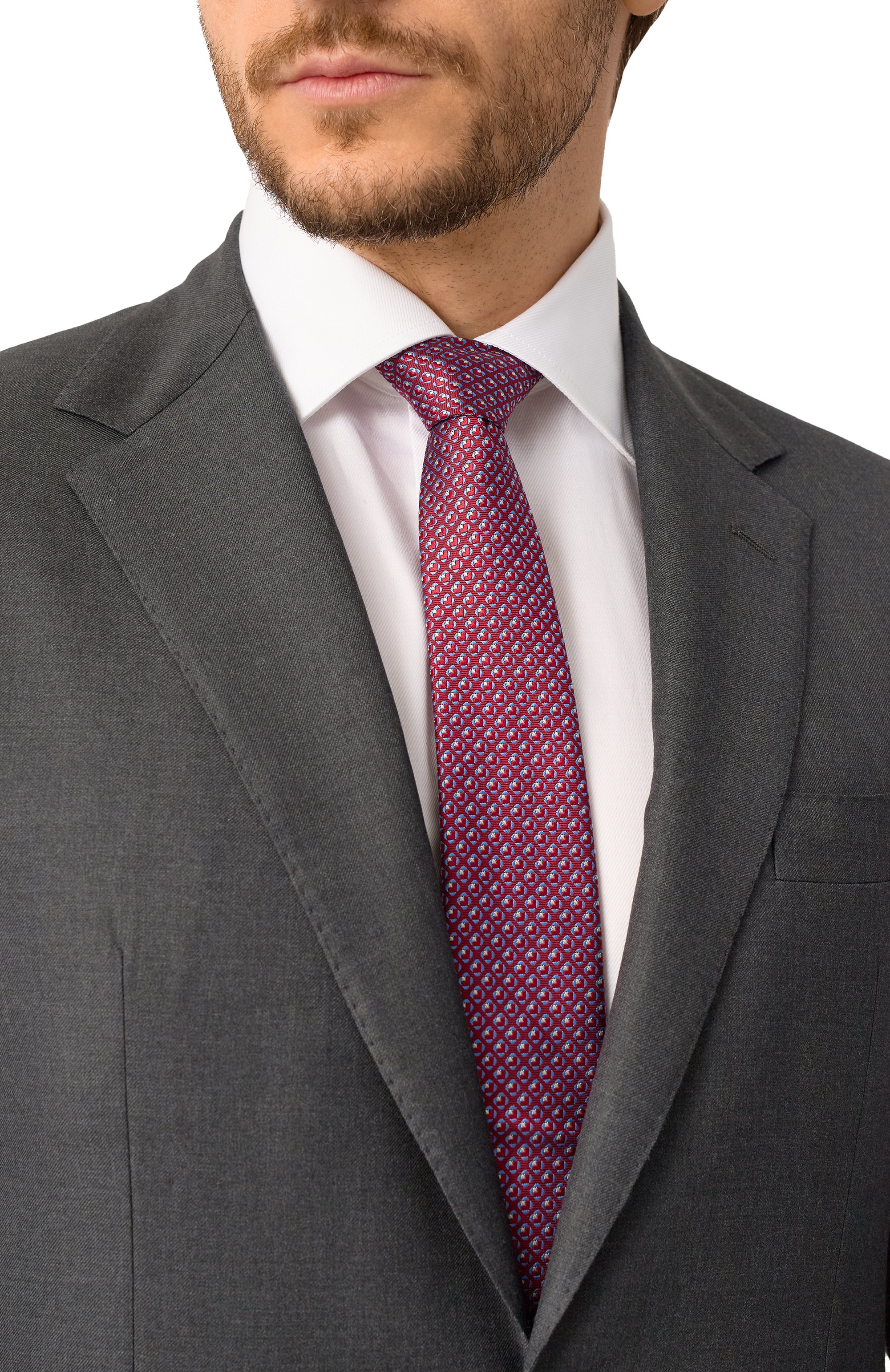 Шелковый галстук CANALI красного цвета по цене 18500 руб., арт. 18/HJ04189, фото 2 Шелковый галстук CANALI, арт. 18/HJ04189, фото 2