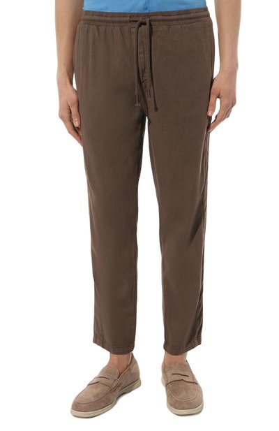 Брюки из хлопка и льна LA MARTINA коричневого цвета по цене 23550 руб., арт. VMT015/TW445, фото 3 Брюки из хлопка и льна LA MARTINA, арт. VMT015/TW445, фото 3