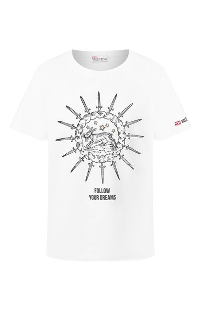 Женская хлопковая футболка REDVALENTINO, арт. TR3MG04A/4V3
