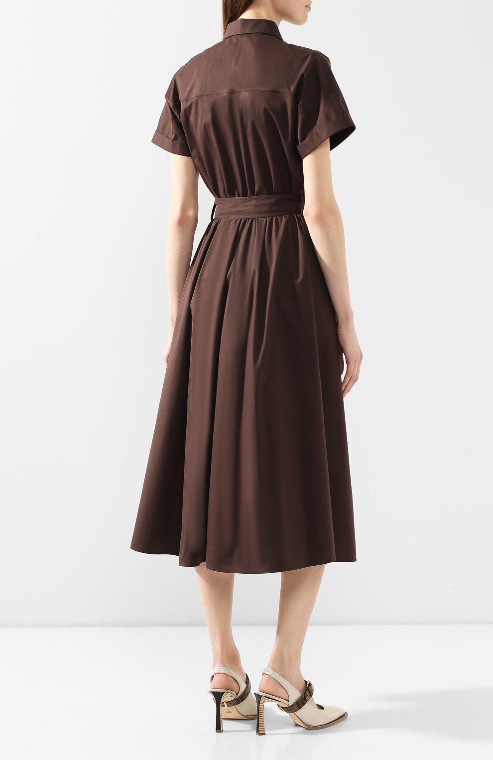 Хлопковое платье LORO PIANA коричневого цвета по цене 257500 руб., арт. FAL1183, фото 4 Хлопковое платье LORO PIANA, арт. FAL1183, фото 4