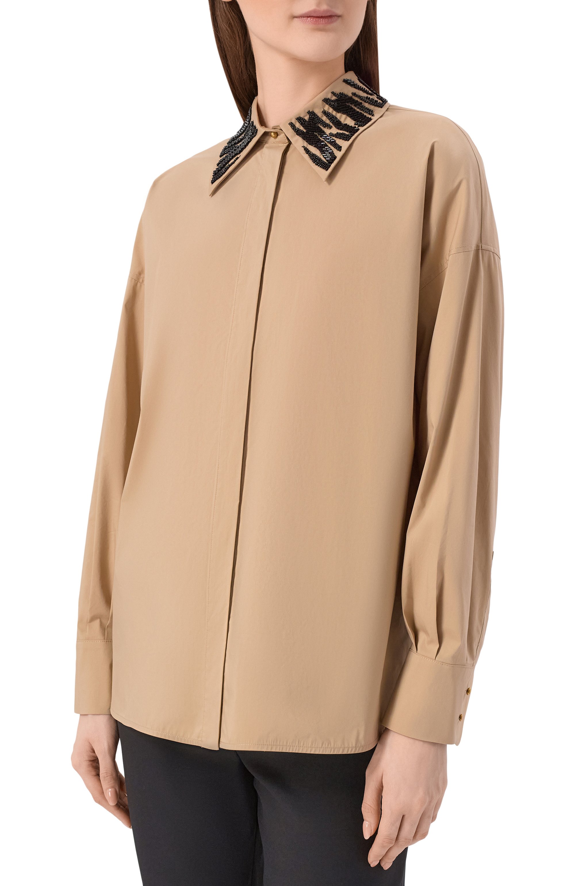 Хлопковая рубашка MAX MARA STUDIO, арт. MSTGENE, фото 3