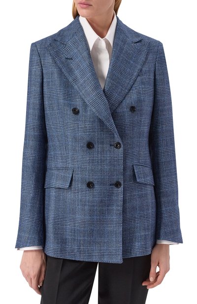 Жакет из шерсти и шелка MVST синего цвета по цене 294500 руб., арт. SDG601/S0731110, фото 3 Жакет из шерсти и шелка MVST, арт. SDG601/S0731110, фото 3