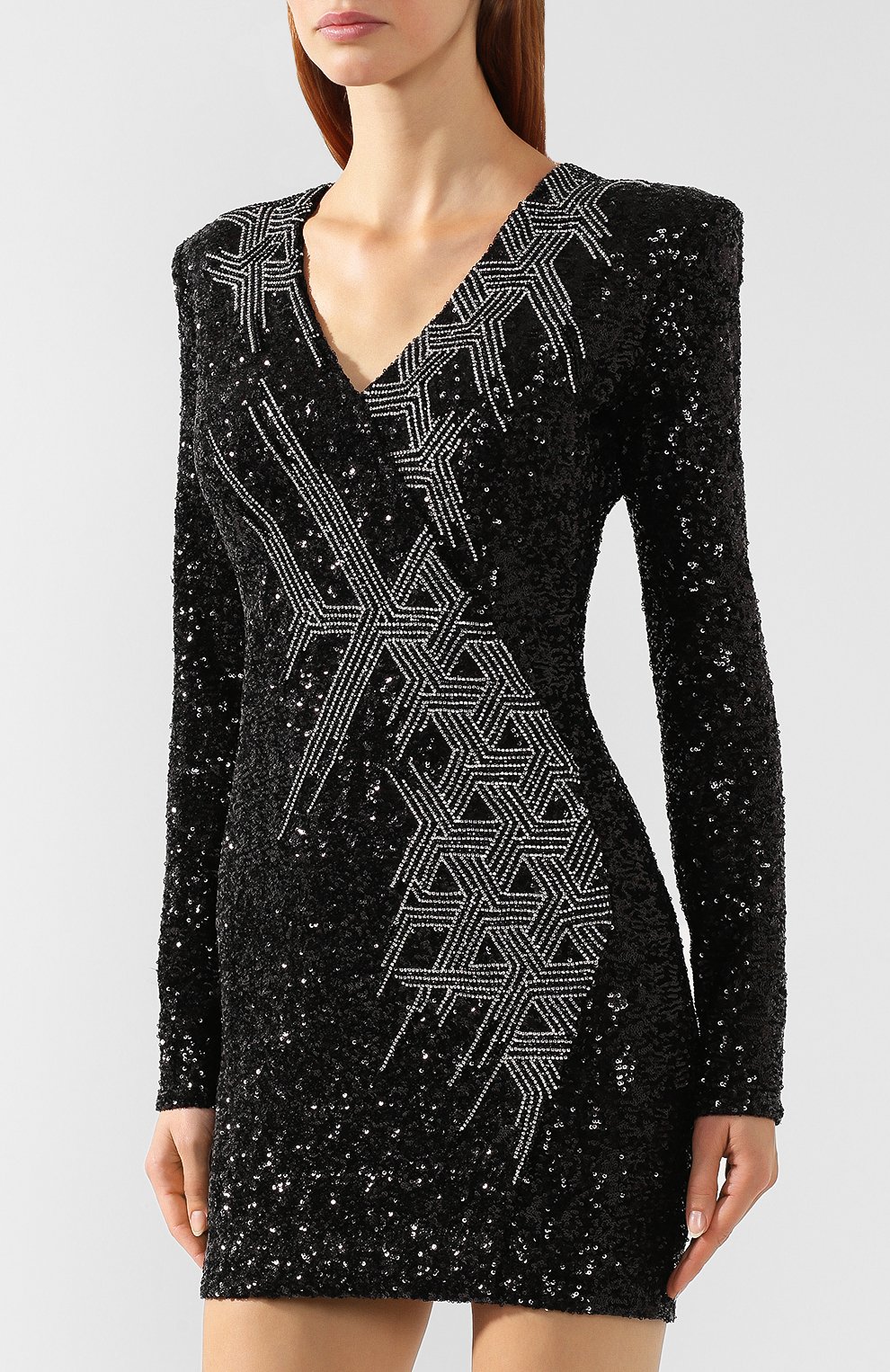Платье BALMAIN черно-белого цвета по цене 597500 руб., арт. SF16851/P014, фото 3 Платье BALMAIN, арт. SF16851/P014, фото 3