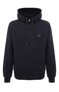 Мужской хлопковая толстовка DOLCE & GABBANA темно-синего цвета, арт. G9ABIT/G7M4Y | Фото 1 (Драгоценные камни: Проставлено; Материал внешний: Хлопок; Рукава: Длинные; Материал сплава: Проставлено; Длина (для топов): Стандартные; Мужское Кросс-КТ: Толстовка-одежда; Стили: Кэжуэл)