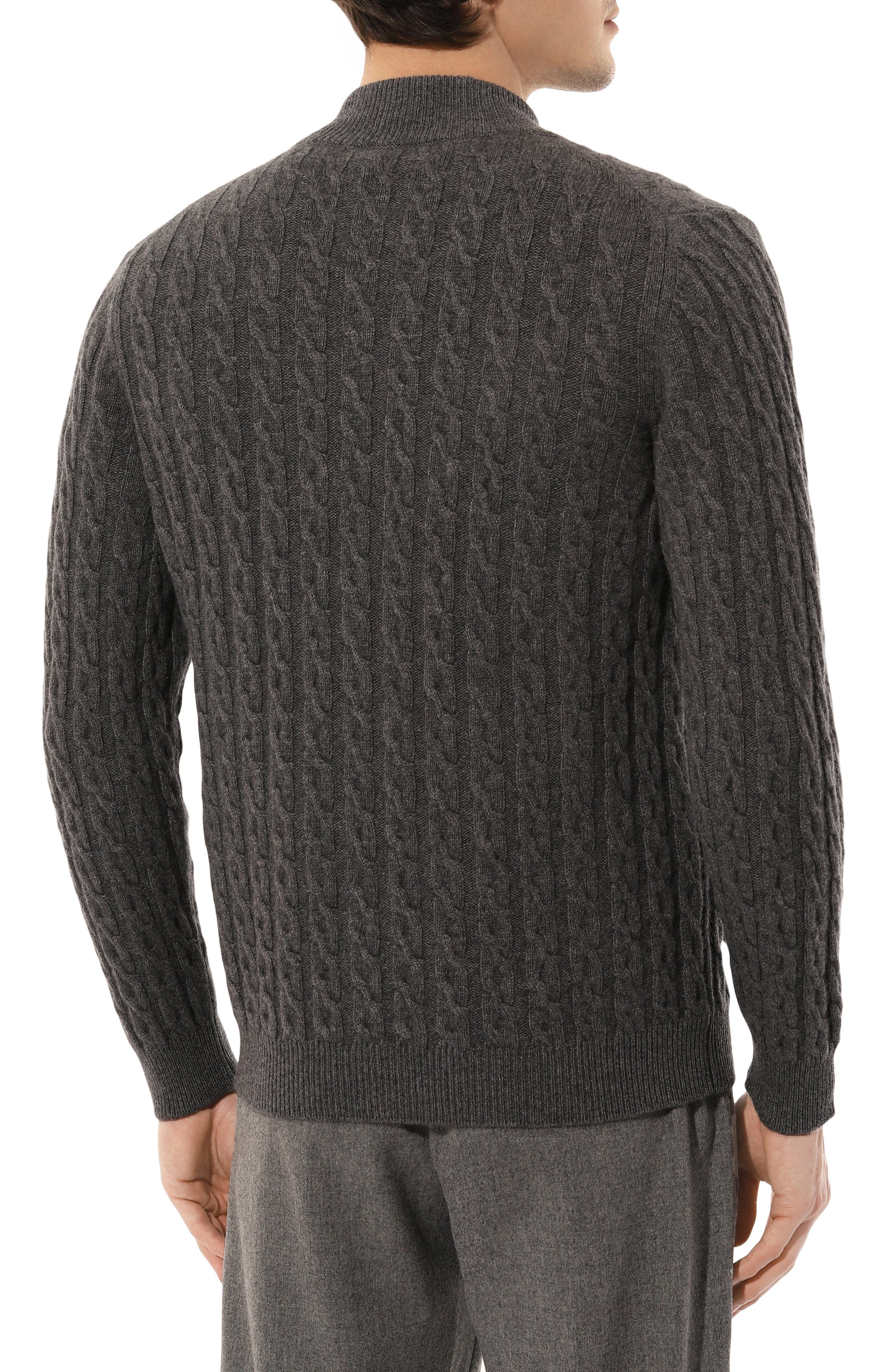 Кашемировый кардиган KITON темно-серого цвета по цене 376000 руб., арт. UMK10191040, фото 4 Кашемировый кардиган KITON, арт. UMK10191040, фото 4