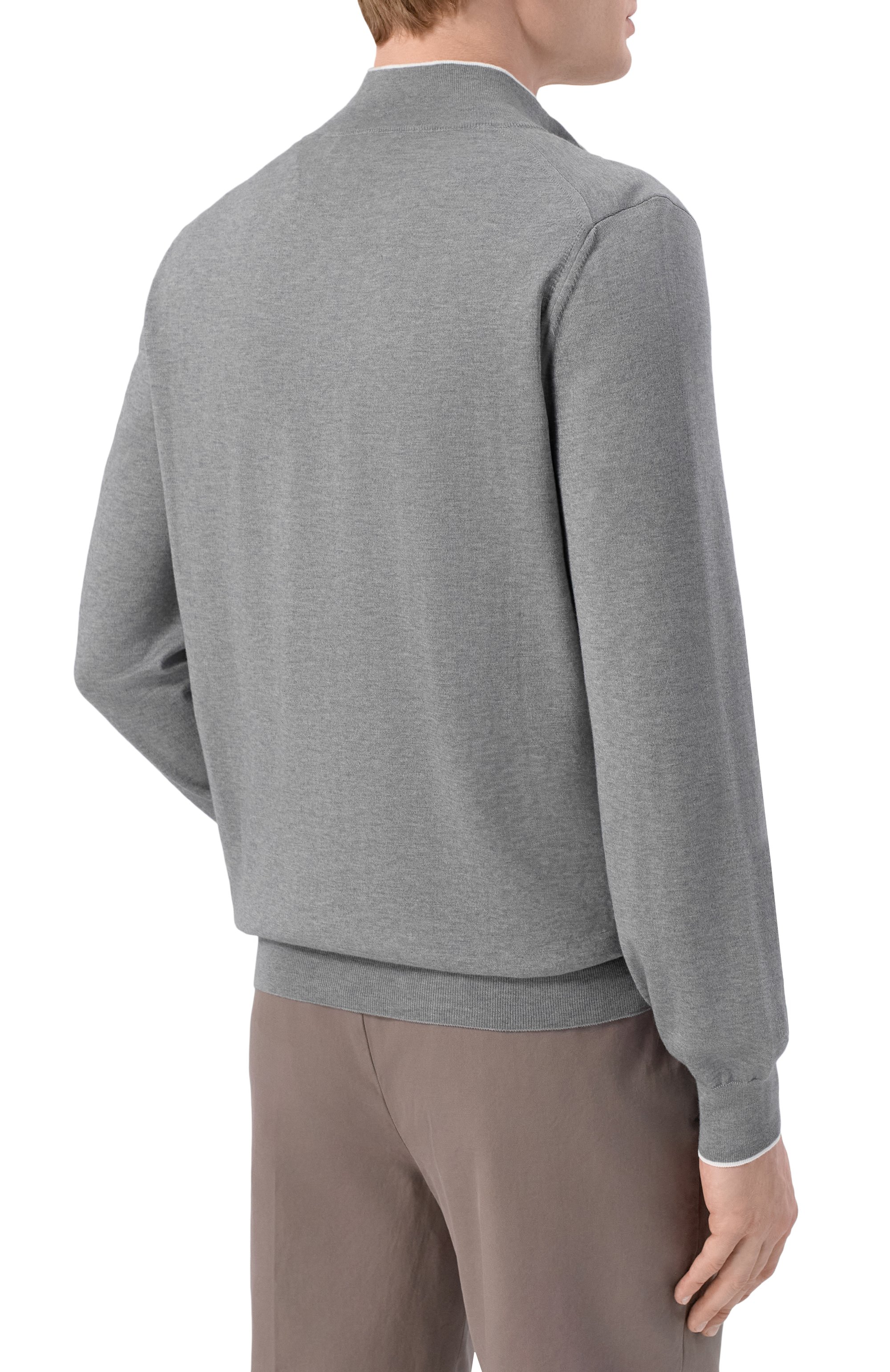 Джемпер из хлопка и кашемира BRUNELLO CUCINELLI серого цвета по цене 191500 руб., арт. MIS806004, фото 4 Джемпер из хлопка и кашемира BRUNELLO CUCINELLI, арт. MIS806004, фото 4