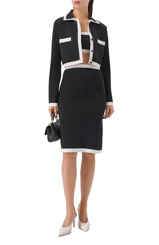 Топ из хлопка и вискозы Nina Ricci 26PMPU004/ML0596 Чёрный  26PMPU004/ML0596 Фото 2