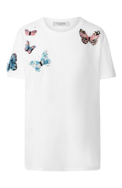 Женская хлопковая футболка VALENTINO, арт. RB3MG00QTFH