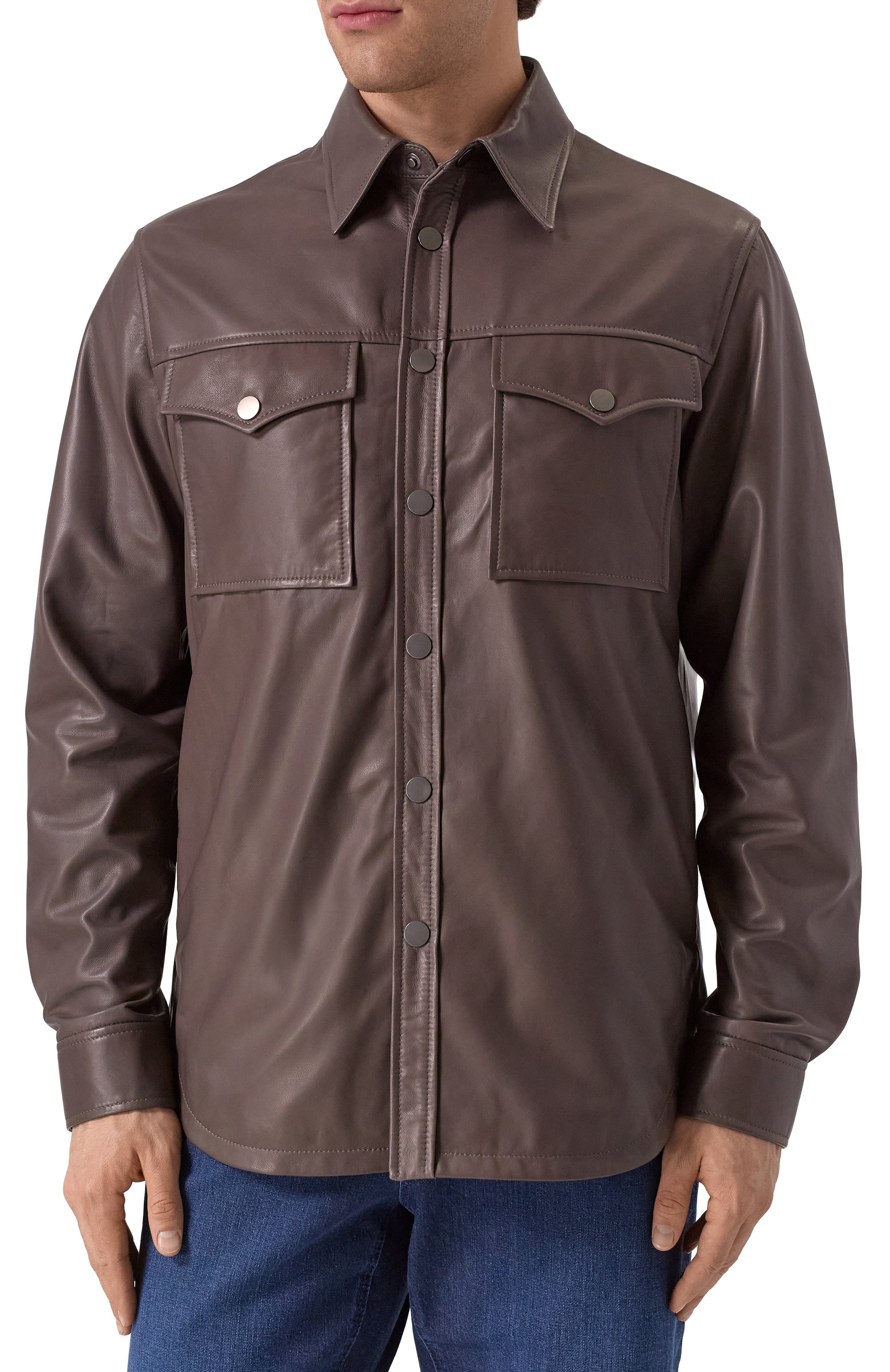 Кожаная куртка-рубашка MVST, арт. 54204/58-68, фото 3