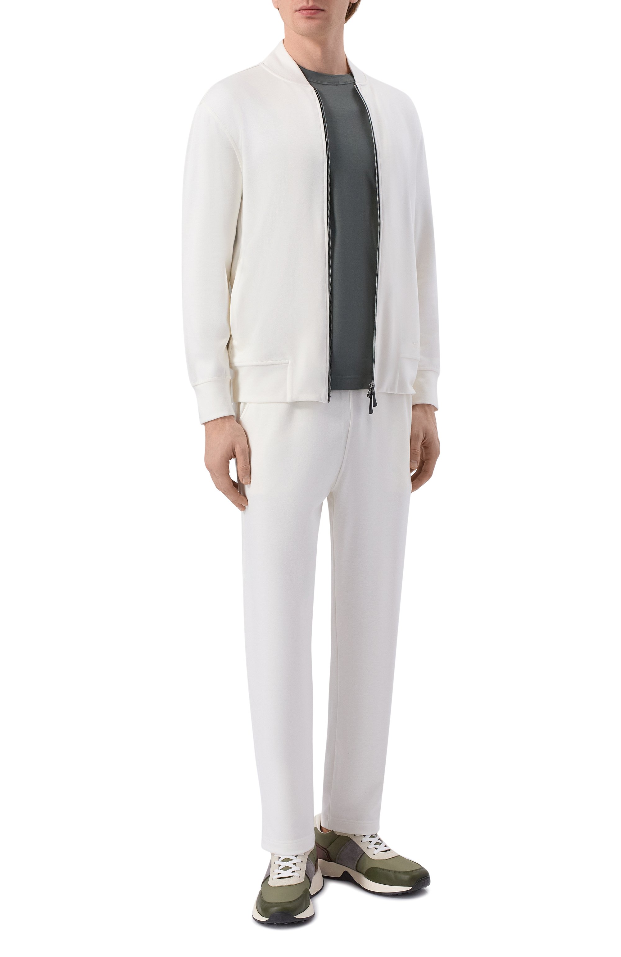 Хлопковая футболка ANDREA CAMPAGNA хаки цвета по цене 21500 руб., арт. TSMC/JERLUX, фото 2 Хлопковая футболка ANDREA CAMPAGNA, арт. TSMC/JERLUX, фото 2