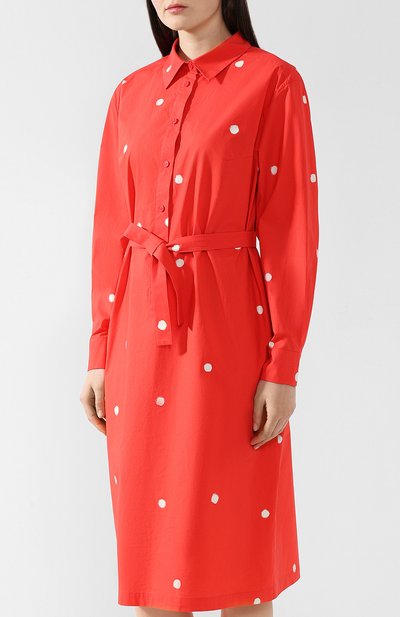 Хлопковое платье-рубашка с поясом в горох NINA DONIS, арт. 38ND35, фото 3