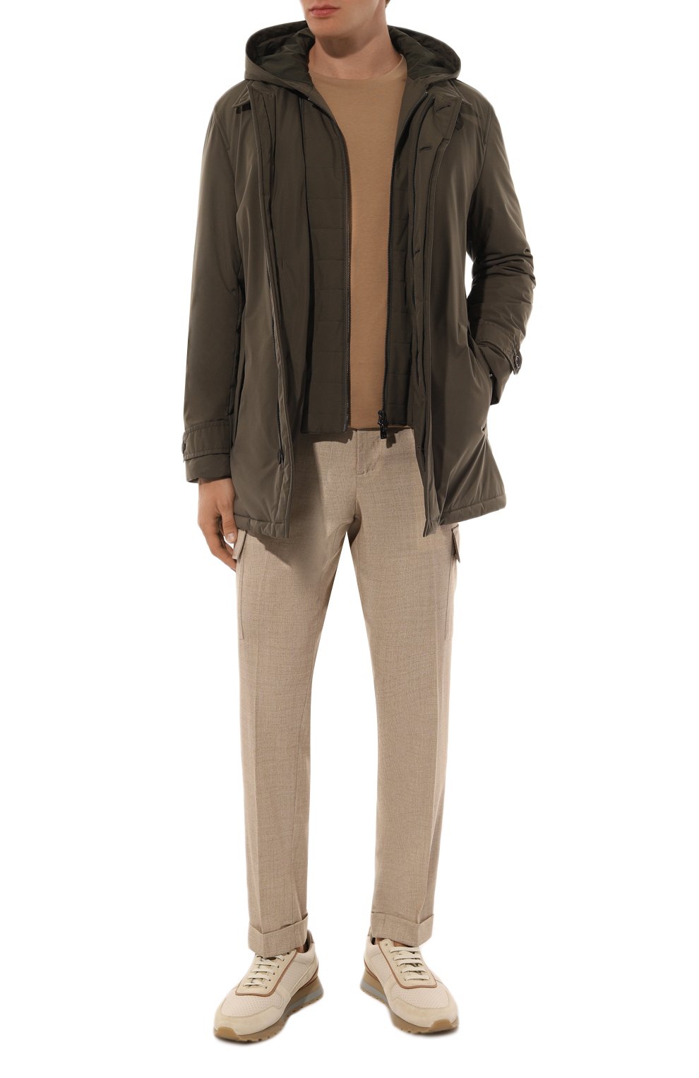 Утепленная парка CORNELIANI хаки цвета по цене 117500 руб., арт. 9425M1-9420158, фото 2 Утепленная парка CORNELIANI, арт. 9425M1-9420158, фото 2