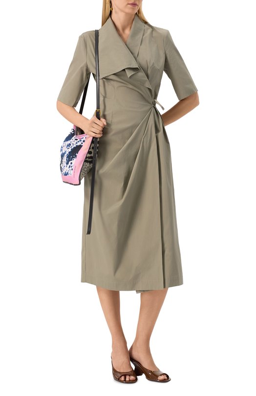 Хлопковое платье Dries Van Noten 251-011033-1374 Серый  251-011033-1374 Фото 2