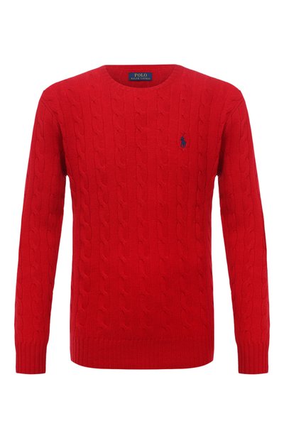 Свитер из шерсти и кашемира POLO RALPH LAUREN красного цвета по цене 26400 руб., арт. 710719546, фото 1 Свитер из шерсти и кашемира POLO RALPH LAUREN, арт. 710719546, фото 1