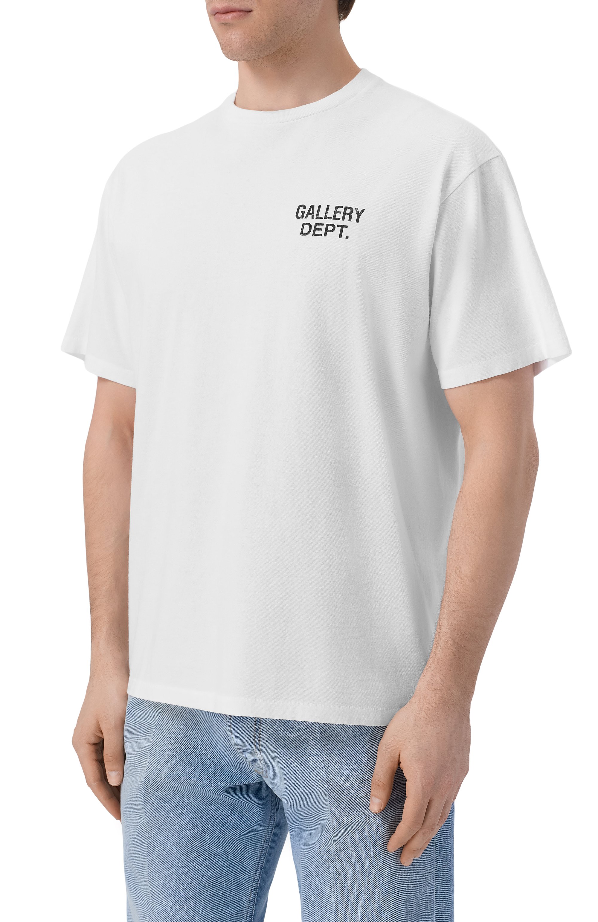 Хлопковая футболка GALLERY DEPT. белого цвета по цене 32250 руб., арт. T0P043/C0TT0N, фото 3 Хлопковая футболка GALLERY DEPT., арт. T0P043/C0TT0N, фото 3