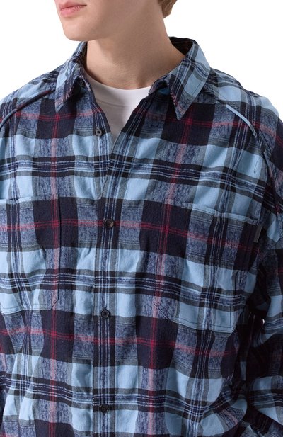 Рубашка из хлопка и шерсти JUUN.J синего цвета по цене 79200 руб., арт. JC5864P08P, фото 5 Рубашка из хлопка и шерсти JUUN.J, арт. JC5864P08P, фото 5