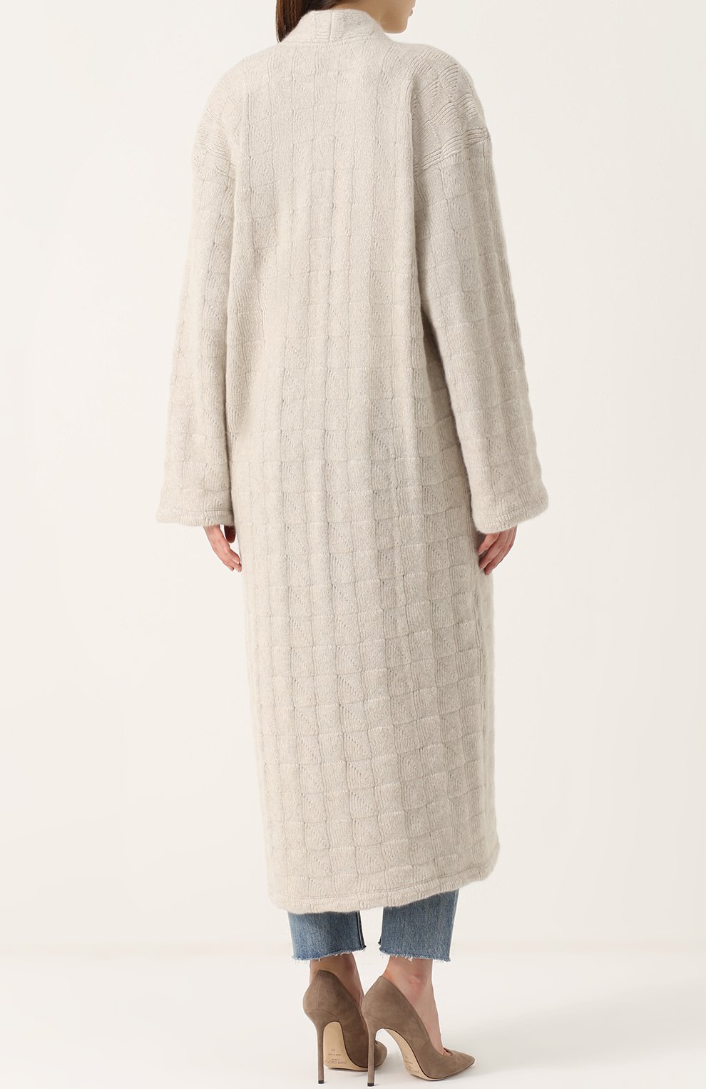 Удлиненный кардиган из кашемира THE ELDER STATESMAN молочного цвета по цене 337000 руб., арт. KSKIM, фото 4 Удлиненный кардиган из кашемира THE ELDER STATESMAN, арт. KSKIM, фото 4