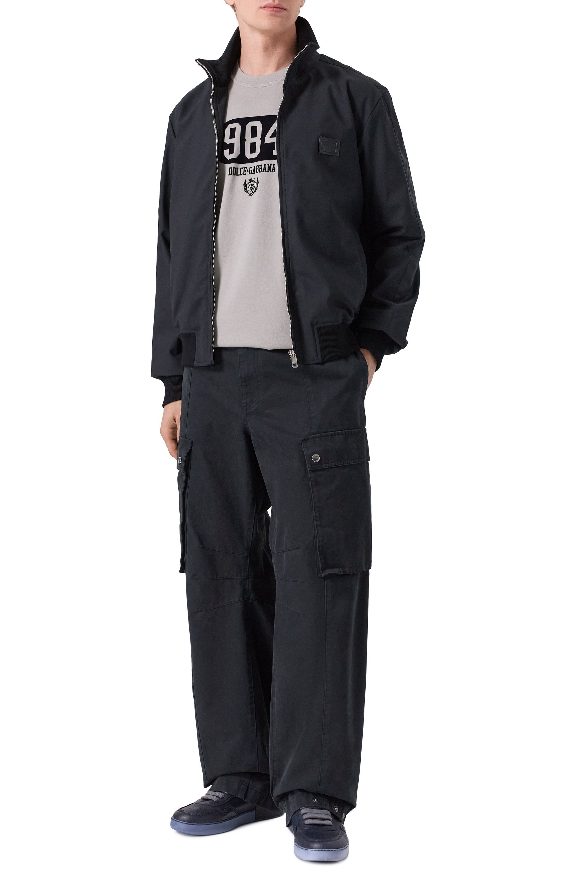 Хлопковая футболка DOLCE & GABBANA серого цвета по цене 59250 руб., арт. G8PB8T/G7M3M, фото 2 Хлопковая футболка DOLCE & GABBANA, арт. G8PB8T/G7M3M, фото 2