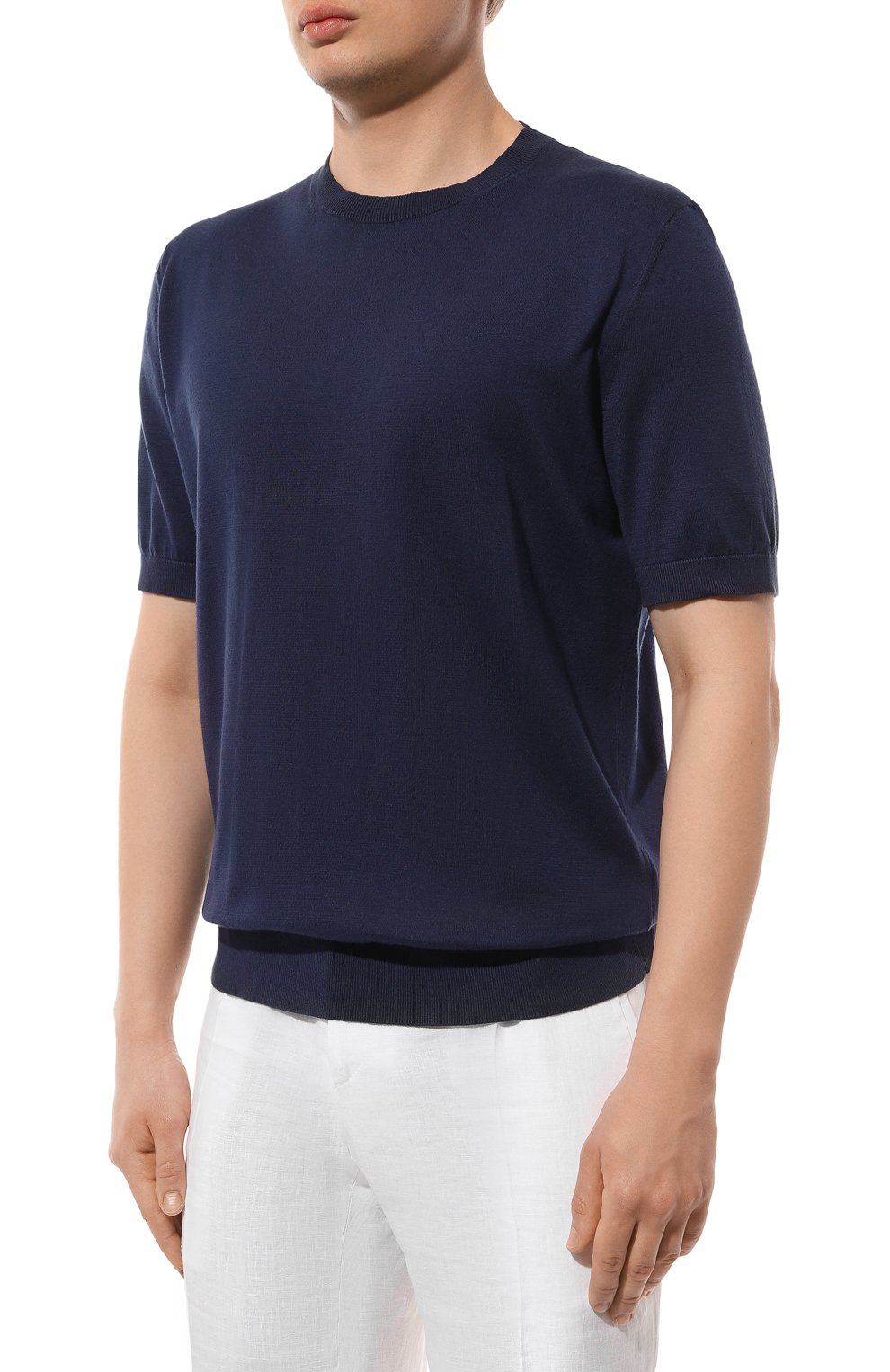 Хлопковый джемпер ZEGNA синего цвета по цене 83300 руб., арт. UDC90A7/C10, фото 3 Хлопковый джемпер ZEGNA, арт. UDC90A7/C10, фото 3