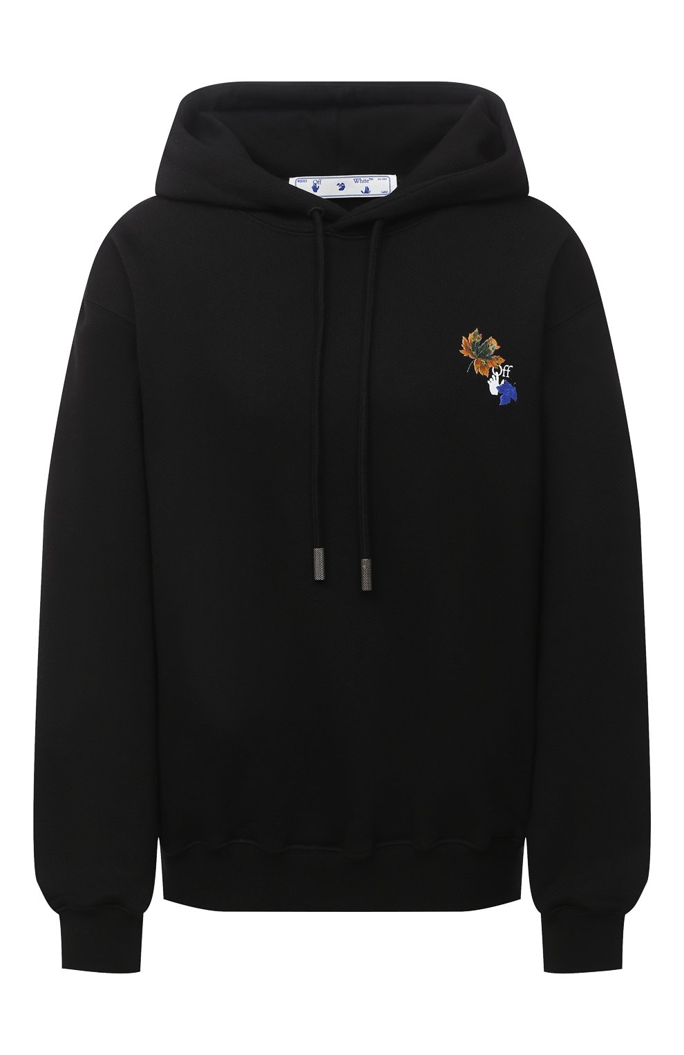 Хлопковое худи OFF-WHITE черного цвета по цене 66300 руб., арт. 0WBB032E20JER0031001, фото 1 Хлопковое худи OFF-WHITE, арт. 0WBB032E20JER0031001, фото 1