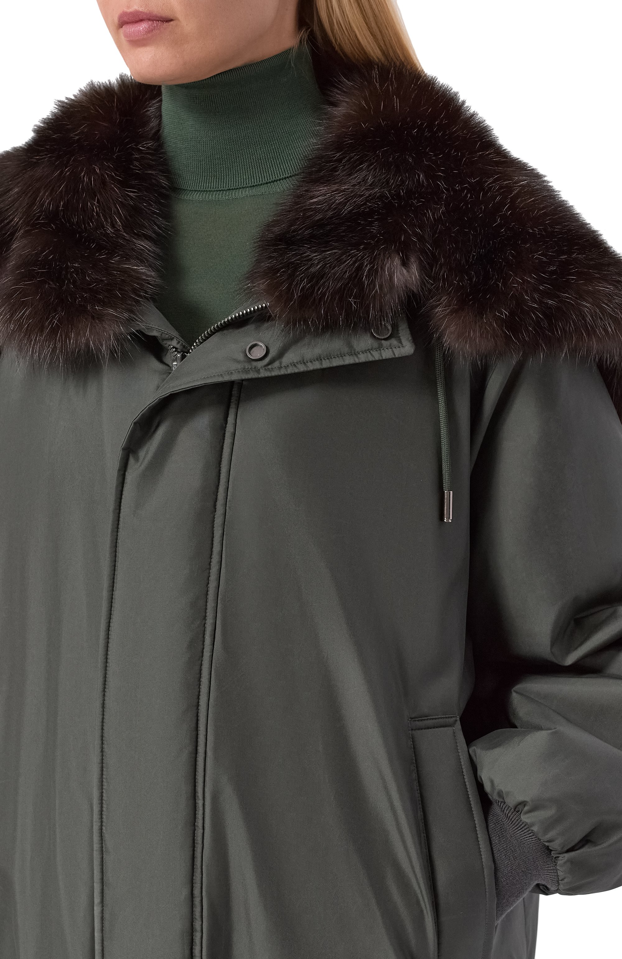 Шелковый бомбер с отделкой из соболя MVST, арт. M25.1PW.0004/72392 SABLE, фото 5