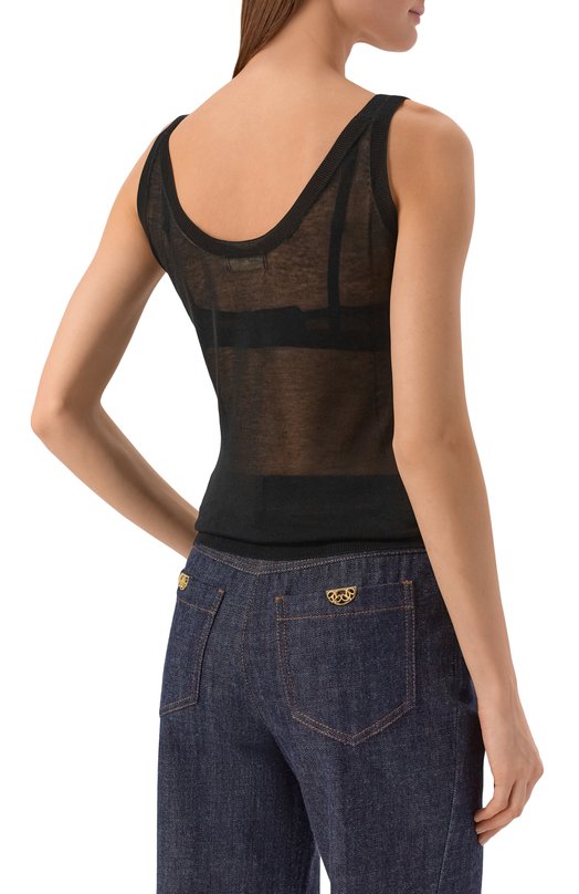 Хлопковый топ Elie Saab T0269/CK017 Чёрный  T0269/CK017 Фото 4