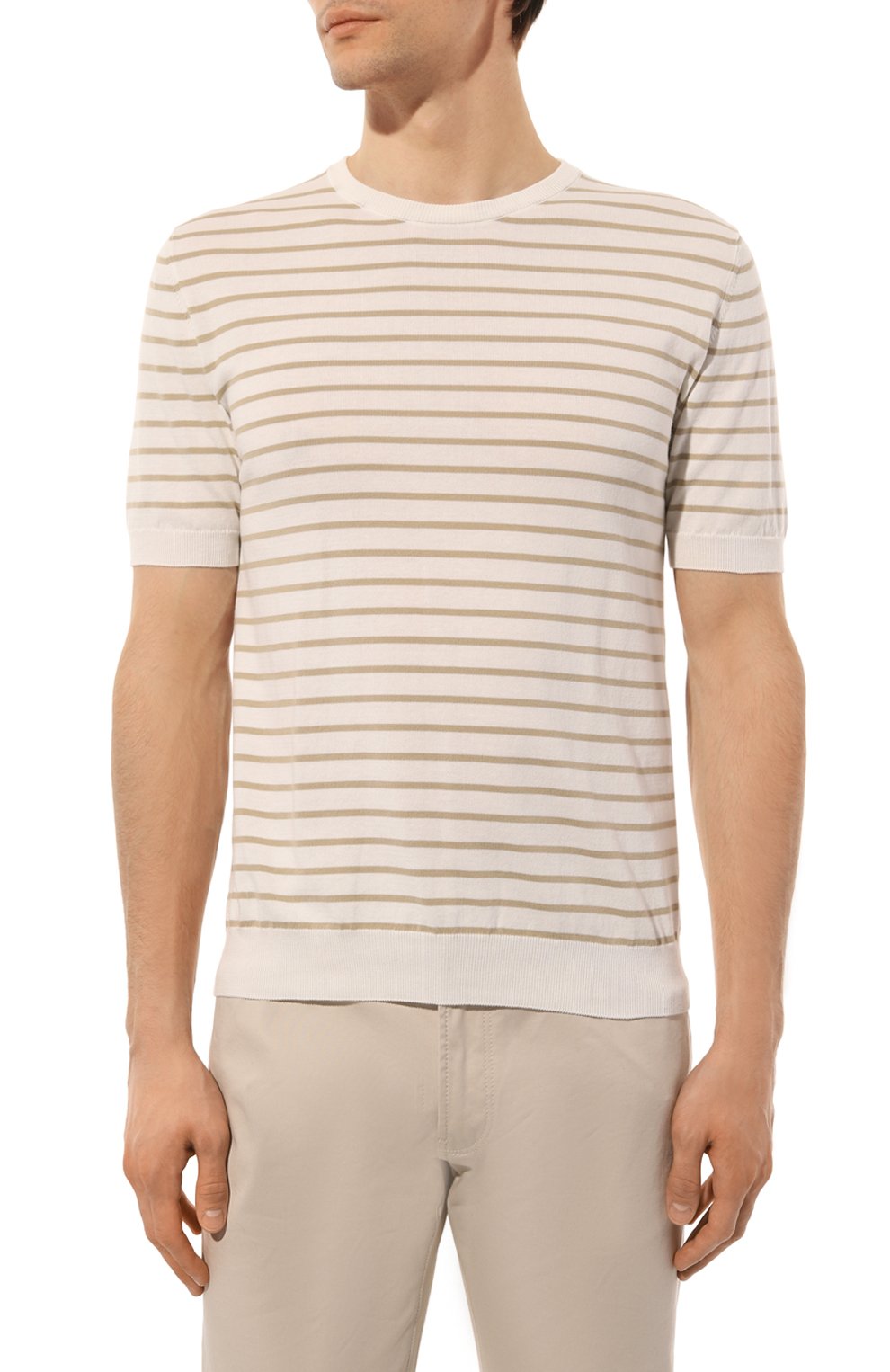 Хлопковый джемпер ANDREA CAMPAGNA бежевого цвета по цене 32700 руб., арт. P23-119, фото 3 Хлопковый джемпер ANDREA CAMPAGNA, арт. P23-119, фото 3