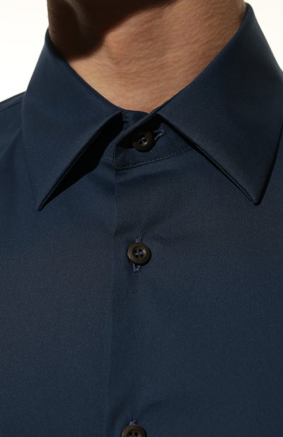 Хлопковая рубашка PRADA темно-синего цвета по цене 65000 руб., арт. UCM608-F62-F0RU7, фото 5 Хлопковая рубашка PRADA, арт. UCM608-F62-F0RU7, фото 5