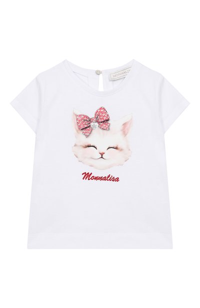 Хлопковая футболка MONNALISA, арт. 39E608