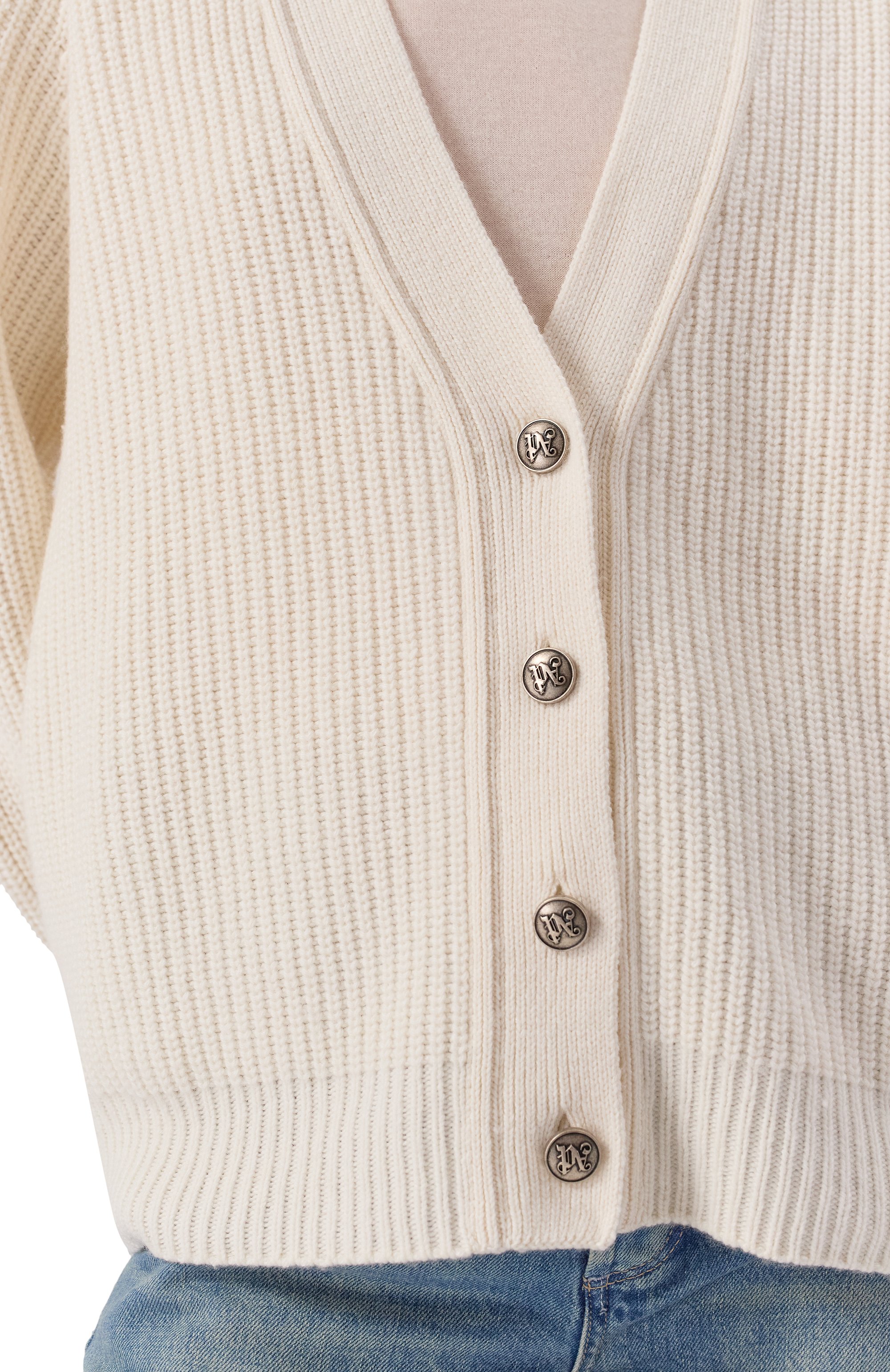 Кардиган из шерсти и вискозы PALM ANGELS, арт. PWHB045F25KNI001, фото 5