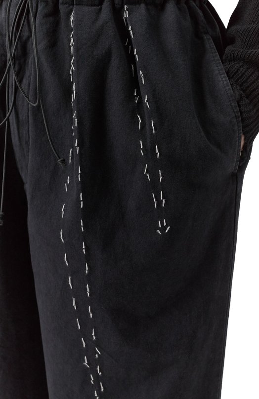 Брюки из хлопка и льна Maison Margiela S50KA0664/M35295 Чёрный  S50KA0664/M35295 Фото 5