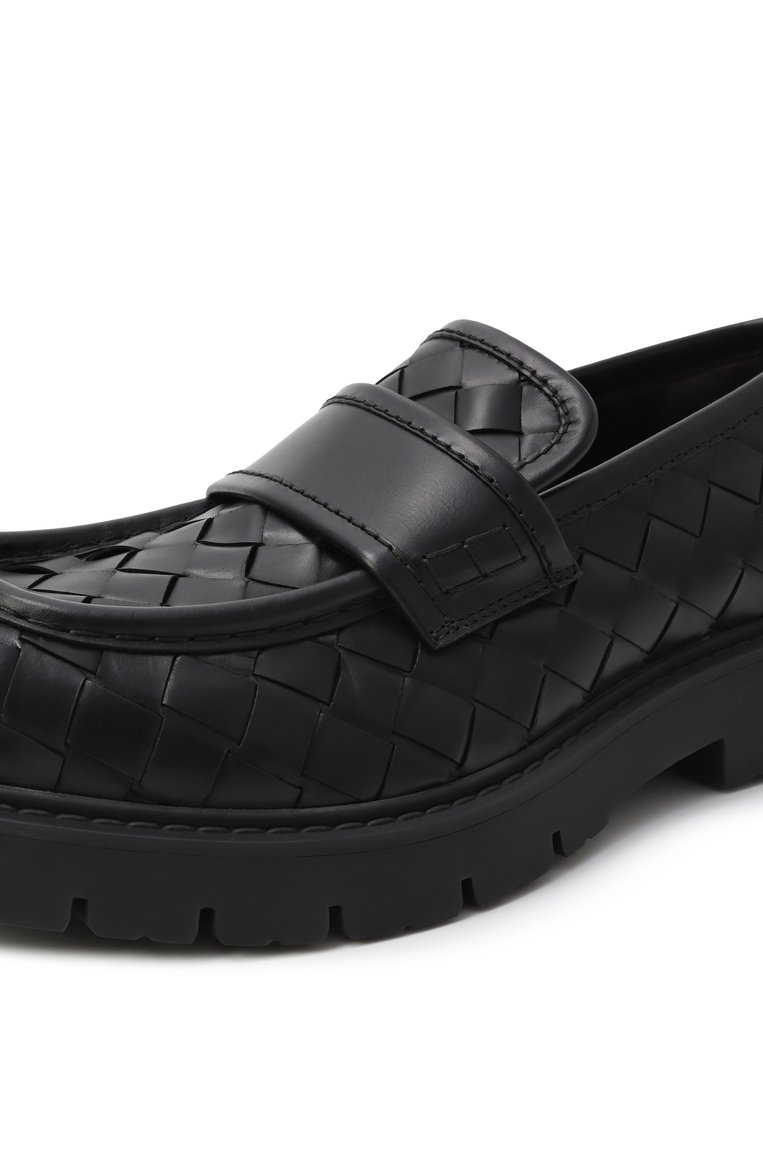 Мужские кожаные лоферы haddock BOTTEGA VENETA черного цвета, арт. 764508V2WT0 1000 | Фото 7 (Материал внутренний: Натуральная кожа; Материал внешний: Натуральная кожа; Нос: Не проставлено; Стили: Кэжуэл)
